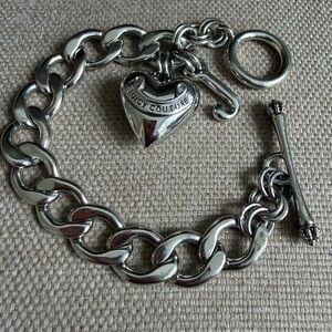 Juicy Couture Starter Heart Silver Charm Bracelet